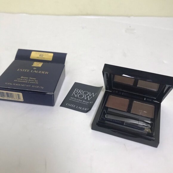 Estee Lauder NEW Brow Now All-In-One Brow Kit 02 Brunette Palette Brush Tweezers - Picture 5 of 11